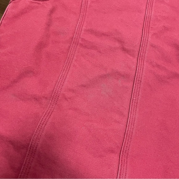 Carhartt Sherpa Lined Duck Canvas Mock Neck Vest Jacket Sz Med Crab Apple WV001 - Picture 12 of 12